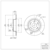 Dynamic Friction 2005-2022 Acura TSX Rear Brake Rotor (282x9 Solid) by Dynamic Friction Company 600-59032