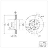 Dynamic Friction 2013-2022 Honda Accord Coupe Front Brake Rotor (293x25 Vented) by Dynamic Friction Company 600-59039