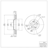 Dynamic Friction 1999-2014 Acura TSX Front Brake Rotor (300x28 Vented) by Dynamic Friction Company 600-59043