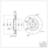 Dynamic Friction 2005-2010 Honda Odyssey Front Brake Rotor (296x28 Vented) by Dynamic Friction Company 600-59049