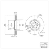 Dynamic Friction 2007-2020 Acura ZDX Front Brake Rotor (330x28 Vented) by Dynamic Friction Company 600-59053