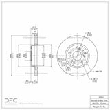 Dynamic Friction 2016-2025 Honda Civic Hatchback Front Brake Rotor (282x23 Vented) by Dynamic Friction Company 600-59061