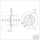 Dynamic Friction 2018-2025 Honda Odyssey Rear Brake Rotor (330x11 Solid) by Dynamic Friction Company 600-59066