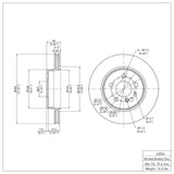 Dynamic Friction 1992-1999 Mercedes-Benz 400SE Rear Brake Rotor (300x22 Vented) by Dynamic Friction Company 600-63024