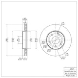 Dynamic Friction 1996-2015 Mercedes-Benz E300 Front Brake Rotor (288x25 Vented) by Dynamic Friction Company 600-63047