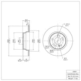 Dynamic Friction 2003-2016 Mercedes-Benz E500 Rear Brake Rotor (300x10 Solid) by Dynamic Friction Company 600-63051