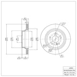 Dynamic Friction 2003-2017 Mercedes-Benz CLS400 Rear Brake Rotor (300x22 Vented) by Dynamic Friction Company 600-63053