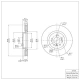 Dynamic Friction 2006-2012 Mercedes-Benz R500 Front Brake Rotor (330x32 Vented) by Dynamic Friction Company 600-63128
