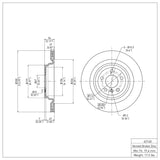 Dynamic Friction 2012-2019 Mercedes-Benz GLE400 Rear Brake Rotor (330x22 Vented) by Dynamic Friction Company 600-63140