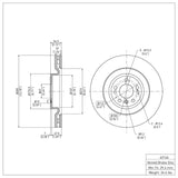 Dynamic Friction 2013-2019 Mercedes-Benz GL350 Front Brake Rotor (350x32 Vented) by Dynamic Friction Company 600-63146