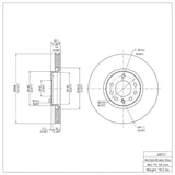 Dynamic Friction 1999-2010 Chevrolet/Opel Astra (Mexico) Front Brake Rotor (308x25 Vented) by Dynamic Friction Company 600-65013