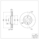 Dynamic Friction 2003-2011 Cadillac BLS (Mexico) Front Brake Rotor (285x24.8 Vented) by Dynamic Friction Company 600-65015