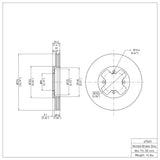 Dynamic Friction 1984-1985 Nissan 300ZX Front Brake Rotor (274x22 Vented) by Dynamic Friction Company 600-67023