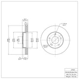 Dynamic Friction 1982-1990 Nissan 300ZX Front Brake Rotor (280x26.1 Vented) by Dynamic Friction Company 600-67033