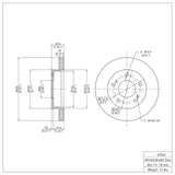 Dynamic Friction 1994-1996 Nissan 240SX Front Brake Rotor (252x20 Vented) by Dynamic Friction Company 600-67042