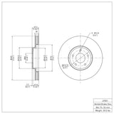 Dynamic Friction 2003-2005 Nissan Murano Front Brake Rotor (320x28 Vented) by Dynamic Friction Company 600-67051