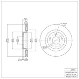 Dynamic Friction 2007-2013 Nissan Altima Front Brake Rotor (296x26 Vented) by Dynamic Friction Company 600-67057