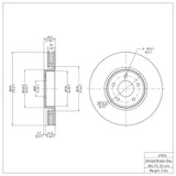 Dynamic Friction 1984-1986 Nissan 300ZX Front Brake Rotor (250x22 Vented) by Dynamic Friction Company 600-67074
