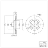Dynamic Friction 2013-2025 Infiniti Q60 Front Brake Rotor (320x28 Vented) by Dynamic Friction Company 600-67105