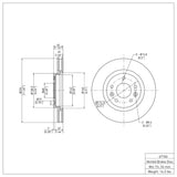Dynamic Friction 2014-2023 Nissan Rogue Sport Front Brake Rotor (296x26 Vented) by Dynamic Friction Company 600-67106