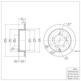 Dynamic Friction 1997-2004 Mitsubishi Diamante Rear Brake Rotor (258x10 Solid) by Dynamic Friction Company 600-72030