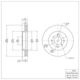 Dynamic Friction 1998-2007 Mitsubishi Lancer Front Brake Rotor (256x24 Vented) by Dynamic Friction Company 600-72033