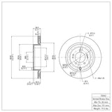 Dynamic Friction 2008-2015 Mitsubishi Lancer Rear Brake Rotor (330x22 Vented) by Dynamic Friction Company 600-72042