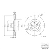 Dynamic Friction 2008-2015 Mitsubishi Lancer Front Brake Rotor (350x32 Vented) by Dynamic Friction Company 600-72043