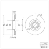 Dynamic Friction 1999-2004 Audi S6 Front Brake Rotor (321x30 Vented) by Dynamic Friction Company 600-73023