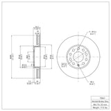 Dynamic Friction 1992-8 Audi A6 (USA/Canada) Front Brake Rotor (288x25 Vented) by Dynamic Friction Company 600-73041