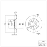 Dynamic Friction 2016-2025 Audi Q3 Rear Brake Rotor (300x12 Solid) by Dynamic Friction Company 600-73082
