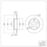 Dynamic Friction 1996-2005 Audi A4 Quattro Rear Brake Rotor (245x10 Solid) by Dynamic Friction Company 600-74014