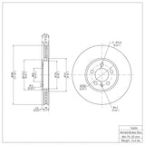 Dynamic Friction 1998-2018 Audi A1 (Mexico) Front Brake Rotor (288x25 Vented) by Dynamic Friction Company 600-74020