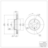 Dynamic Friction 2003-2018 Porsche Cayenne Right Front Brake Rotor (330x32 Vented) by Dynamic Friction Company 600-74049D