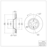 Dynamic Friction 2003-2015 Audi Q7 Left Front Brake Rotor (350x34 Vented) by Dynamic Friction Company 600-74051D