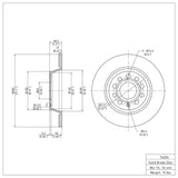 Dynamic Friction 2005-2018 Audi A3 Quattro Rear Brake Rotor (282x12 Solid) by Dynamic Friction Company 600-74055