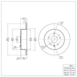 Dynamic Friction 1998-2010 Lexus GS430 Rear Brake Rotor (307x12 Solid) by Dynamic Friction Company 600-75007