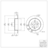 Dynamic Friction 2006-2015 Lexus IS250 Rear Brake Rotor (291x10 Solid) by Dynamic Friction Company 600-75016