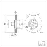 Dynamic Friction 2007-2011 Lexus GS350 Right Front Brake Rotor (334x30 Vented) by Dynamic Friction Company 600-75024D