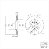 Dynamic Friction 2009-2011 Lexus IS350 Right Front Brake Rotor (334x30 Vented) by Dynamic Friction Company 600-75028D