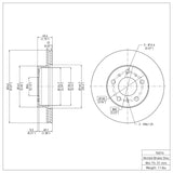 Dynamic Friction 1983-1986 Toyota Camry Front Brake Rotor (243x22 Vented) by Dynamic Friction Company 600-76016