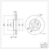 Dynamic Friction 1994-2000 Toyota Celica Front Brake Rotor (255x25 Vented) by Dynamic Friction Company 600-76067
