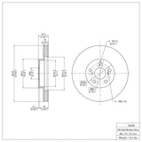 Dynamic Friction 2000-2010 Pontiac Vibe Front Brake Rotor (275x25 Vented) by Dynamic Friction Company 600-76068