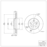 Dynamic Friction 2002-2015 Lexus IS250 Front Brake Rotor (296x28 Vented) by Dynamic Friction Company 600-76075