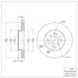 Dynamic Friction 2006-2019 Scion IQ Front Brake Rotor (255x22 Vented) by Dynamic Friction Company 600-76078