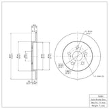 Dynamic Friction 2009-2024 Lexus CT200H Rear Brake Rotor (259x8.8 Solid) by Dynamic Friction Company 600-76083