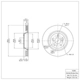 Dynamic Friction 2009-2015 Toyota Venza Front Brake Rotor (324x28 Vented) by Dynamic Friction Company 600-76085