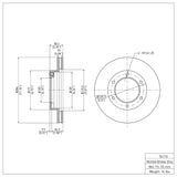 Dynamic Friction 1990-1992 Toyota Land Cruiser Front Brake Rotor (286x25 Vented) by Dynamic Friction Company 600-76110