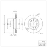 Dynamic Friction 2003-2023 Toyota FJ Cruiser Front Brake Rotor (319x28 Vented) by Dynamic Friction Company 600-76128