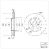 Dynamic Friction 2006-2018 Lexus HS250H Front Brake Rotor (275x25 Vented) by Dynamic Friction Company 600-76135